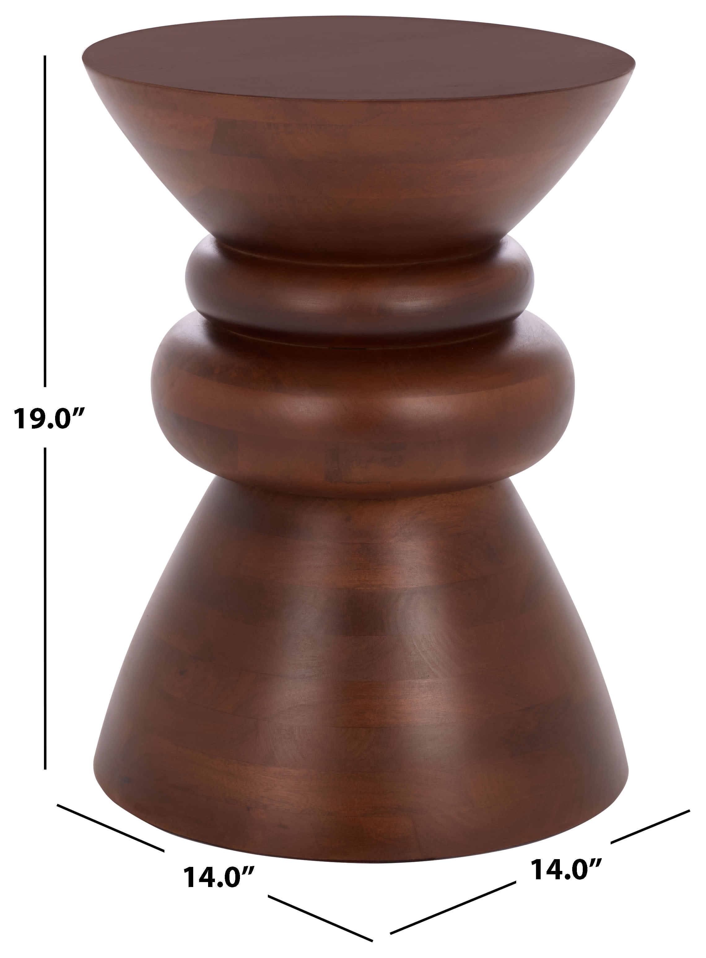 Safavieh Ignacio Modern Wood Round End Table, Walnut