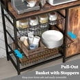 thumbnail image 4 of Chnnmbrn Kitchen Bakers Rack Large Brown Wood Shelf With Pulled-Out Baskets and Cabinet,Microwave Oven Stand, 4 of 10
