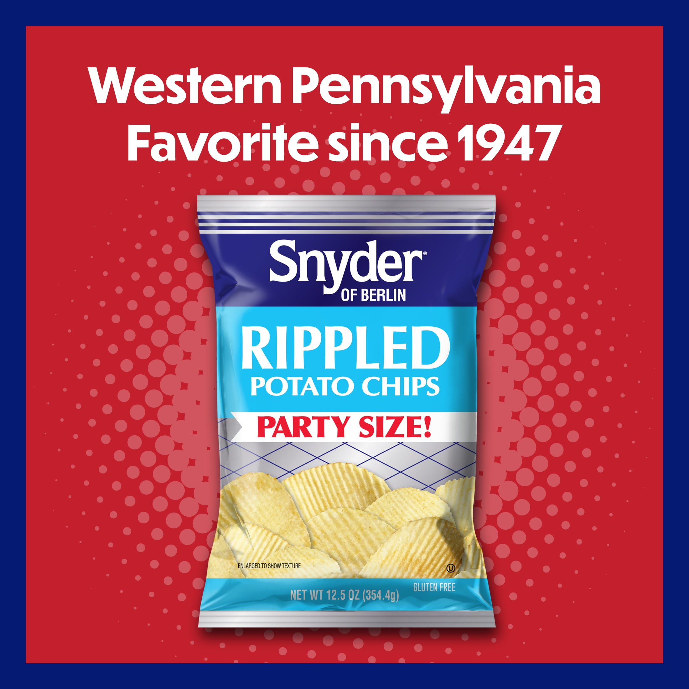 Snyder of Berlin Rippled Potato Chips, Gluten-Free, Party Size, 12.5 oz Bag
