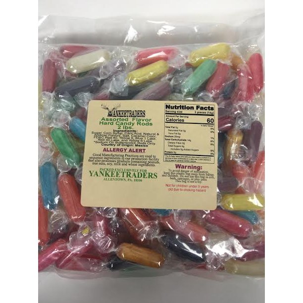 YANKEETRADERS Assorted Hard Candy Rods 2 lbs.