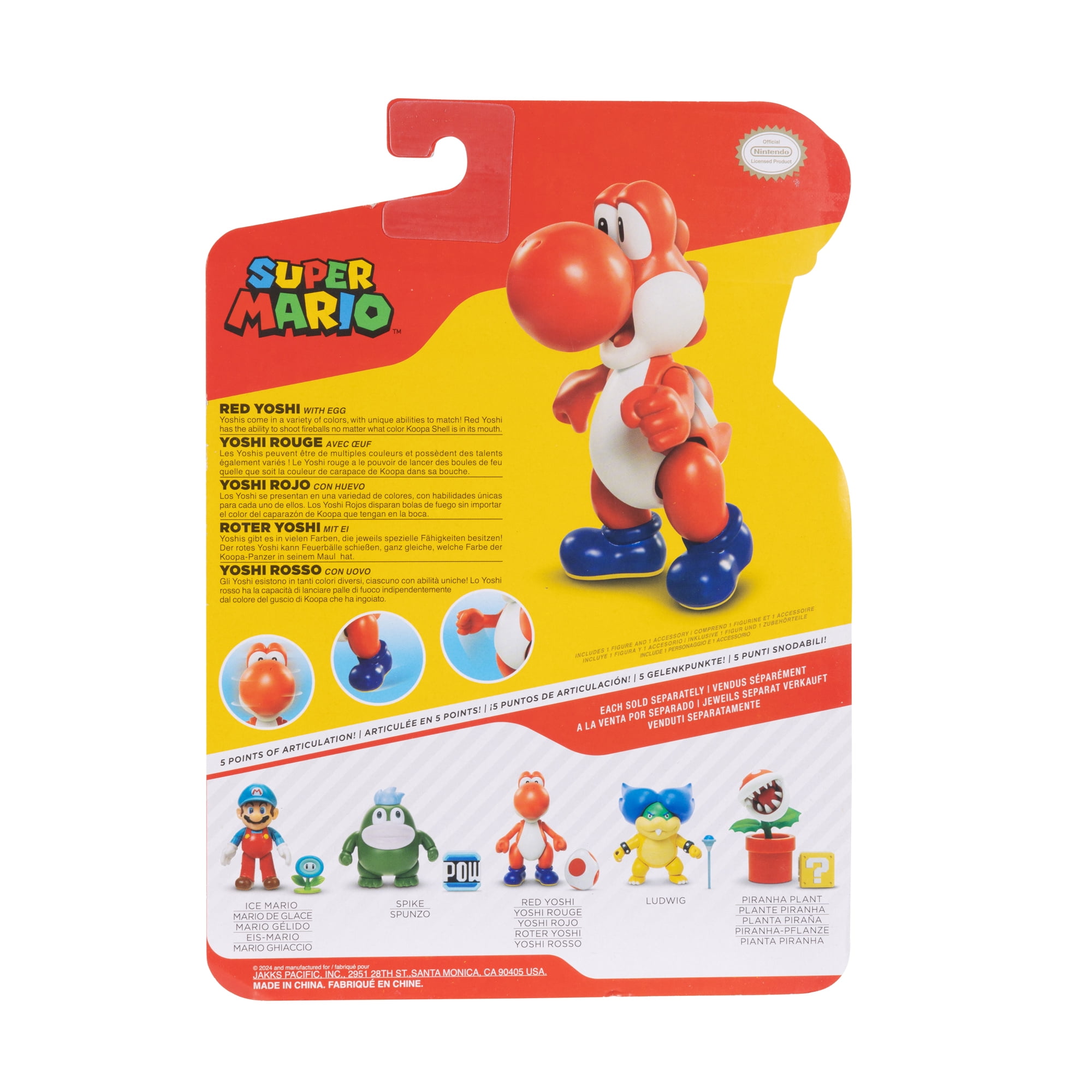 World of Nintendo Super Mario Red Yoshi 4 inch Articulated World of Nintendo Super Mario Red Yoshi 4 inch Articulated