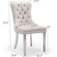 thumbnail image 3 of SoarFlash Velvet Dining Chair Set of 8, Upholstered Tufted Dining Room Chair with Nailhead Trim and Solid Silver Plated Leg for Kitchen (Creamy White), 3 of 6