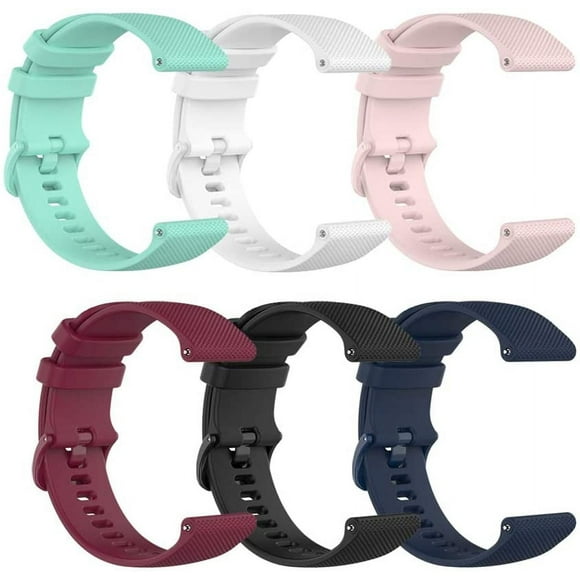 6-Pack Bands Compatible with Garmin Venu 2 Plus Venu SQ Vivoactve 5 20mm Wrist Strap Quick Release Waterproof Soft Silicone Band for Venu Sq Music Smartwatch