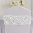 thumbnail image 3 of BalsaCircle 5 White Satin Rosettes Stretchable Spandex Chair Sashes Wedding Decorations, 3 of 8