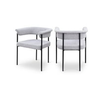 Meridian Furniture Malin Grey Boucle Fabric Dining Chair (Set of 2)