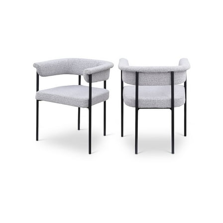 Meridian Furniture Malin Grey Boucle Fabric Dining Chair (Set of 2)