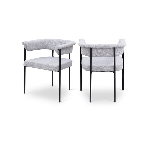 Meridian Furniture Malin Grey Boucle Fabric Dining Chair (Set of 2)