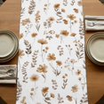 thumbnail image 5 of Table Runners 70 Inches Long Dress Scarves, Brown Spring Floral Farmhouse Coffee/Dining/Kitchen Table Decor, Holiday Table Runner, Flowers Leaves Elegant Pastoral 13x70 Inch, 5 of 9