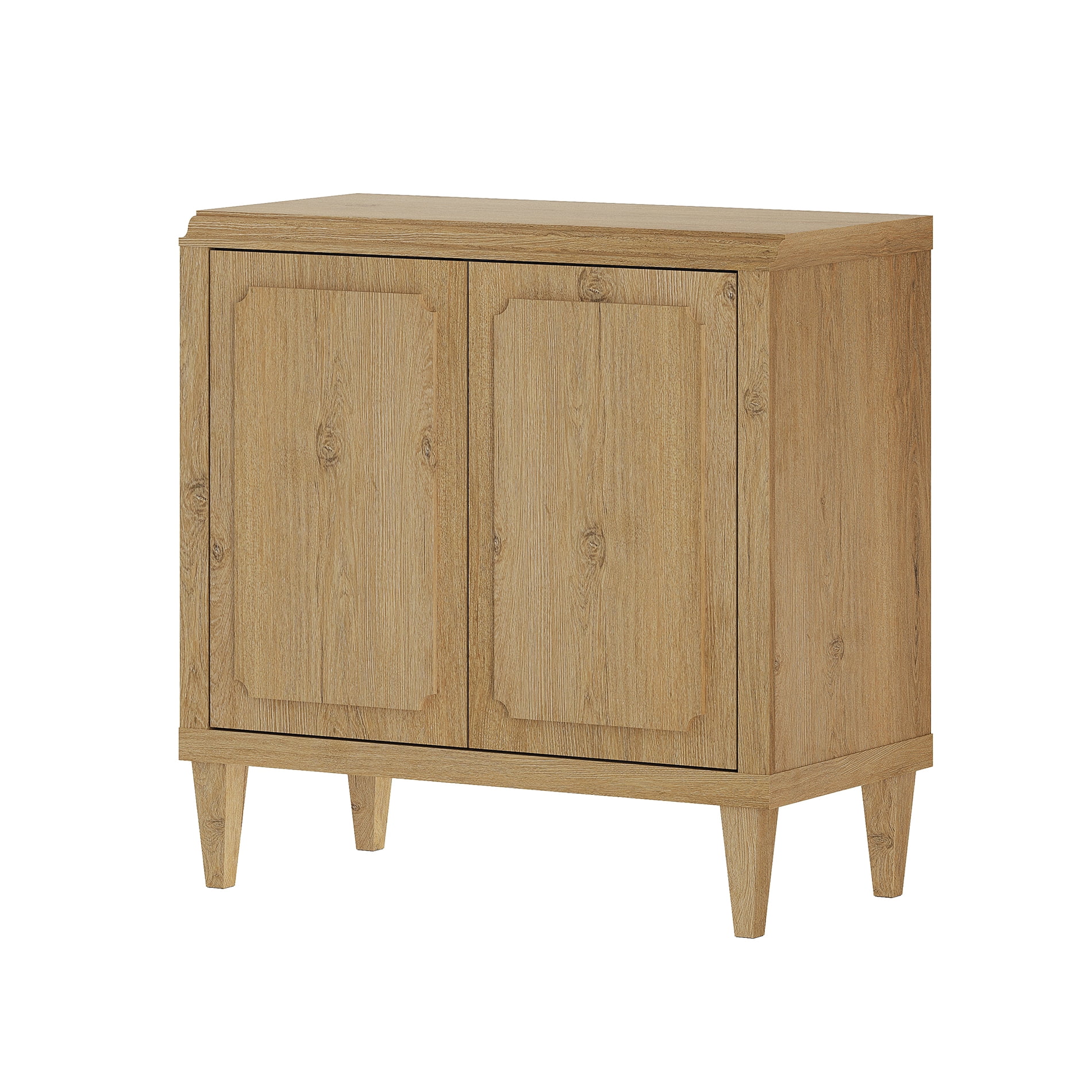 WAMPAT Vintage TV STAND, Wood Entertainment Center with Embossed Doors