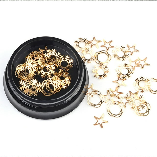 Nail Art Metal lentejuelas espesor hueco pegatina reloj copo de nieve herramienta de manicura