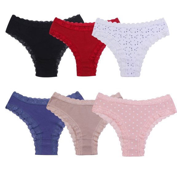 Women Underwear 6 Packs Bikini Cotton Brief Panties S (WP931)