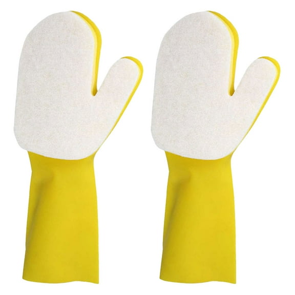 2 Pcs Bowl Cleaning Glove Kitchen Washing Gloves Bbq Accessories Silicone Dishwashing Scrubber Waterproof Dishes Latex Sponge Man