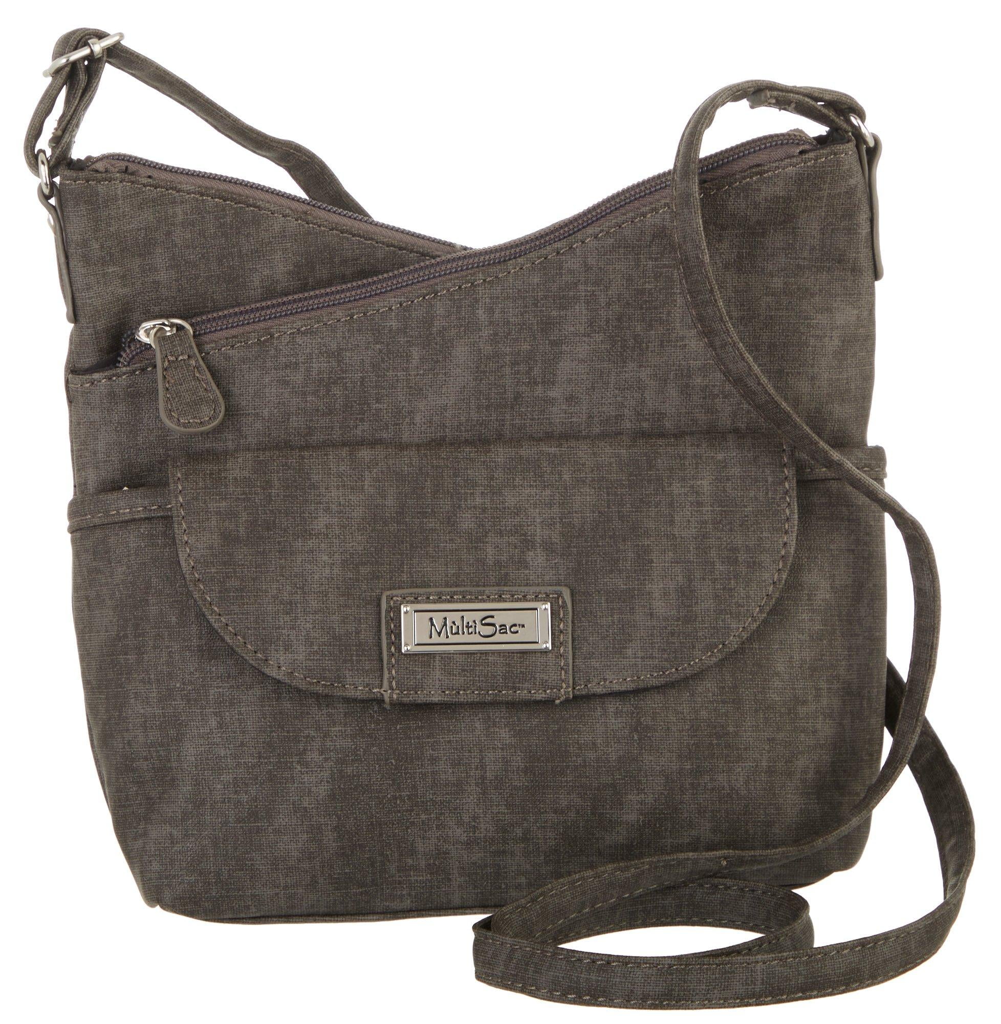 MultiSac Vista Solid Color Vegan Leather Crossbody Handbag One Size