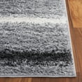 thumbnail image 4 of SAFAVIEH Border & Stripe Jerred Striped Shag Area Rug, Grey/Black, 6'7" x 6'7" Square, 4 of 8