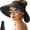 Black, variant on Sun Hats for Women Wide Brim Straw Visor Hat Ponytail Open Top Packable Sun Hat Women Foldable Roll-Up Beach Hats for Women Summer Travel