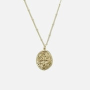sanctuaire Oval Coin Medallion Cross Necklace