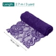 thumbnail image 2 of 7.1 Inch Wide 3 Yard Lace Ribbon Floral Pattern Purple Lace Trim Ribbon for Gift Wrapping, Wedding Decor, 2 of 7