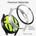 thumbnail image 2 of JETech Case with Screen Protector Compatible with Samsung Galaxy Watch 6 44mm, Overall Protective Cover, Built-in Tempered Glass Film High Sensitivity, 2 Pack (Silver), 2 of 6