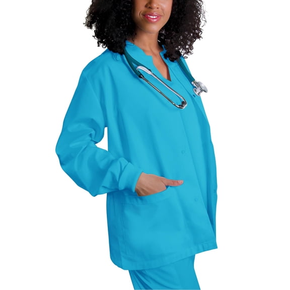 Adar Universal Scrubs For Women - Round Neck Warm-Up Scrub Jacket