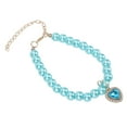 thumbnail image 3 of Collier pour Animaux de Compagnie Collier, Réglable Élégant Forme de Coeur Collier Ensemble Chat Perle Cou Sangle Pendentif Collier pour Chiot Chat Partie Quotidienne, 3 of 8