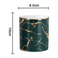 thumbnail image 2 of Soporte para bolígrafo/maquillaje, soporte para escritorio, taza para lápices con patrón de mármol para niñas y niños, color verde, 2 of 5