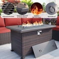 thumbnail image 7 of ALAULM 7-Piece Patio Conversation Set with Propane Fire Pit Table, Red, 7 of 7
