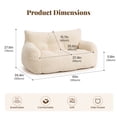 thumbnail image 4 of PamapicLife 61"W Bean Bag Chair White Large Foam Filled and Plush Corduroy Indoor Sofa, 4 of 7
