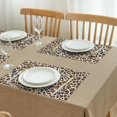 thumbnail image 3 of Cheetah Print Table Mats Set of 4, Heat Resistant Flax Linen Wrinkle Free Placemats, Vintage Animal Pattern for Bold Dining Table or Jungle Kitchen Decor, 3 of 6