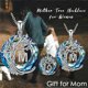 thumbnail image 1 of Collar de árbol de la vida para mujer, letra inicial de la A a la Z, círculo de cristal azul, Colgante para Nombre, regalo de cumpleaños para el Día de la madre para mamá y esposa, 1 of 4