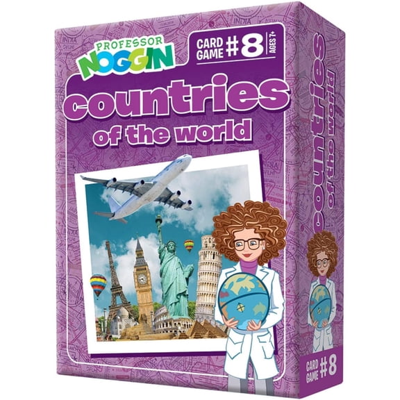Professor Noggin: Countries of the World Educational Card Game For 2 or more Players Ages 7 and up