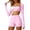 Pink, variant on Workout Sets for Women 2 Piece Square Neck Long Sleeve Crop Tops High Waist Biker Shorts Gym Sets