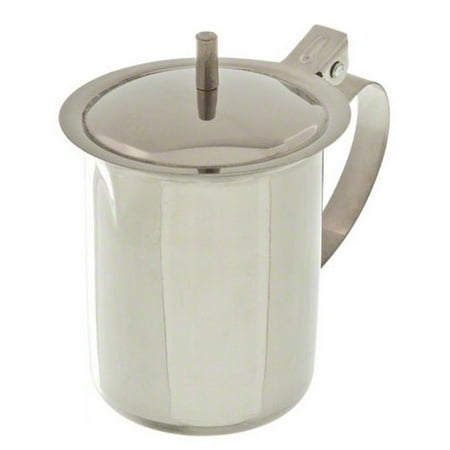 Milk Glass Sugar Bowl - SET OF 2, 10-Oz. (Ounce) Creamer, Serving Creamer, Liquid-Sugar Coffee Milk Creamer Pitcher Server, Finger Handle, 18/8 Gauge Stainless Steel