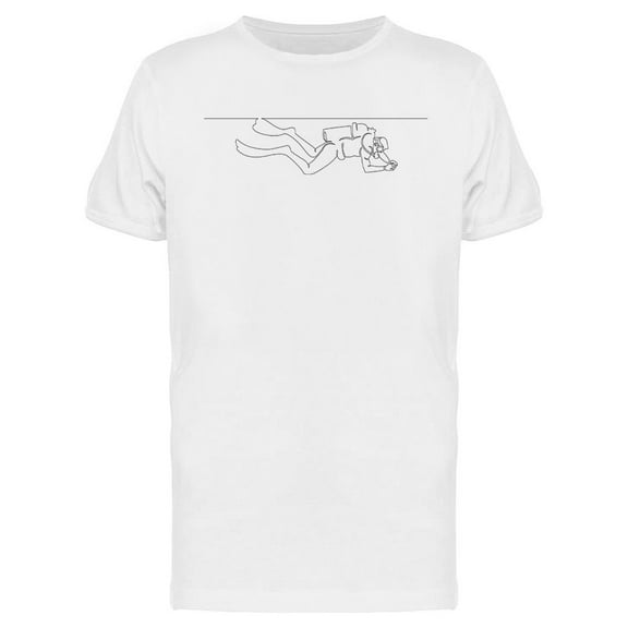 Line Drawing Scuba Diving T-Shirt Men -Image by Shutterstock, Male XX-Large