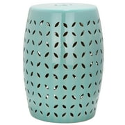 Safavieh 18.5 in Contemporary Lattice Ceramic Garden Stool, Robin's Egg Blue