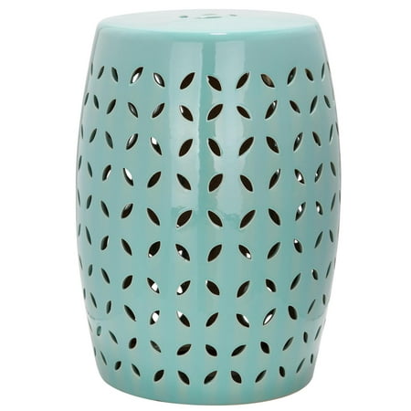 Safavieh 18.5 in Contemporary Lattice Ceramic Garden Stool, Robin's Egg Blue