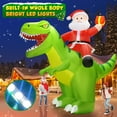 thumbnail image 3 of Inflable Zukakii 274x244 cm Papá Noel en Dinosaurio con Luces LED, 3 of 6