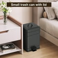 thumbnail image 7 of TINANA Small Trash Can with Lid: 5L, 1.3 Gallon Stainless Steel Dog Poop Trash Can, Rectangle Trash Can with Step Pedal, Retro Kitchen Garbage Can for Farmhouse, Craft Room, Office, Garage, Black, 7 of 7