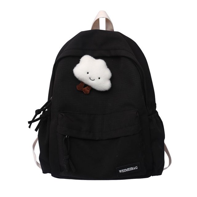 Schoolbag Female Student Korean Version Female Junior High School College Solid Color Backpack Versatile High-value Backpack