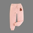 thumbnail image 2 of Girls Boys Fleece Pants High Waist Trousers Winter Warm Vintage Kids Pants Streetwear Casual Pants Pink 3-4 Years, 2 of 7