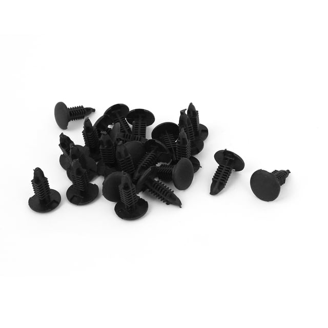 24Pcs Remache De Sujeción De guardabarros Parachoques Negro 6mmx5mm Agujero