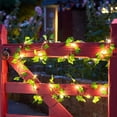 thumbnail image 2 of Solar Lights Outdoor Garden Artificial Green Leaf Garland String Lights - Ivy String Lights - 16.4ft 50 LED Flexible Copper Perfect for Indoor, Bedroom, Wedding, Party Decorations, 2 of 8
