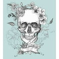 thumbnail image 3 of Ambesonne Turquoise Duvet Cover Set, Skull and Flowers, Twin, Turquoise White, 3 of 3