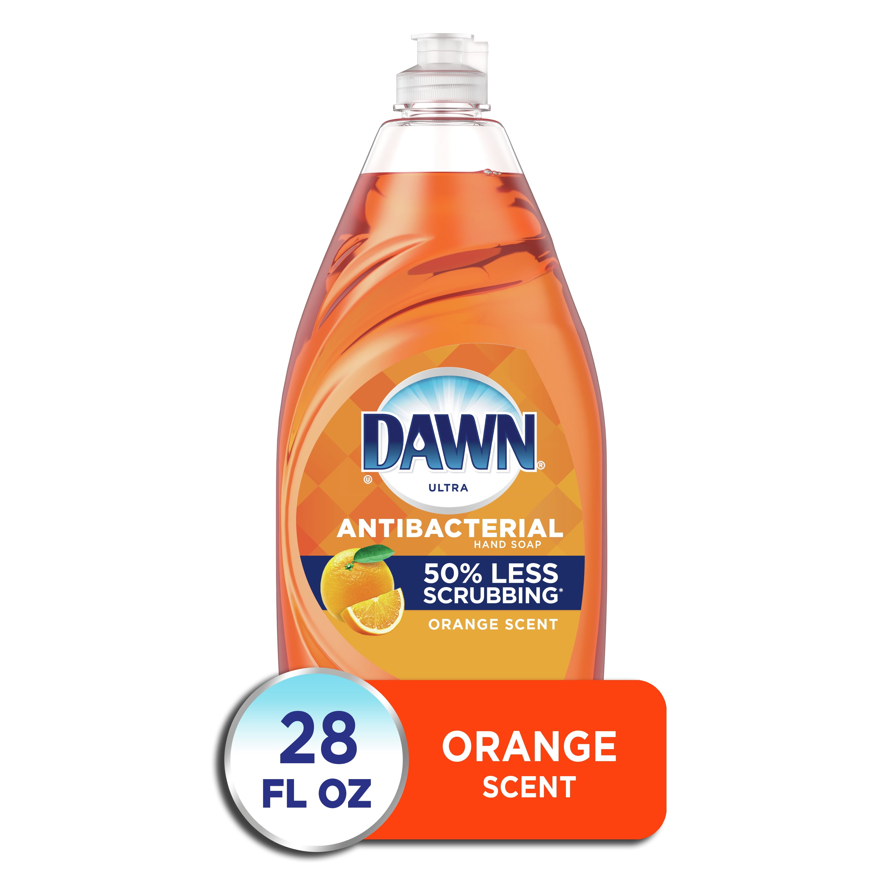 Dawn Ultra Antibacterial Liquid Dish Soap, Orange Scent, 28 Fluid Ounce