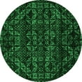 thumbnail image 1 of Ahgly Company Indoor Round Abstract Green Modern Area Rugs, 3' Round, 1 of 4