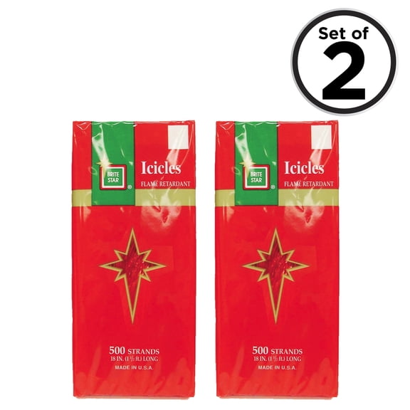 500 Strands Icicles Tinsel, Red (Set of 2)