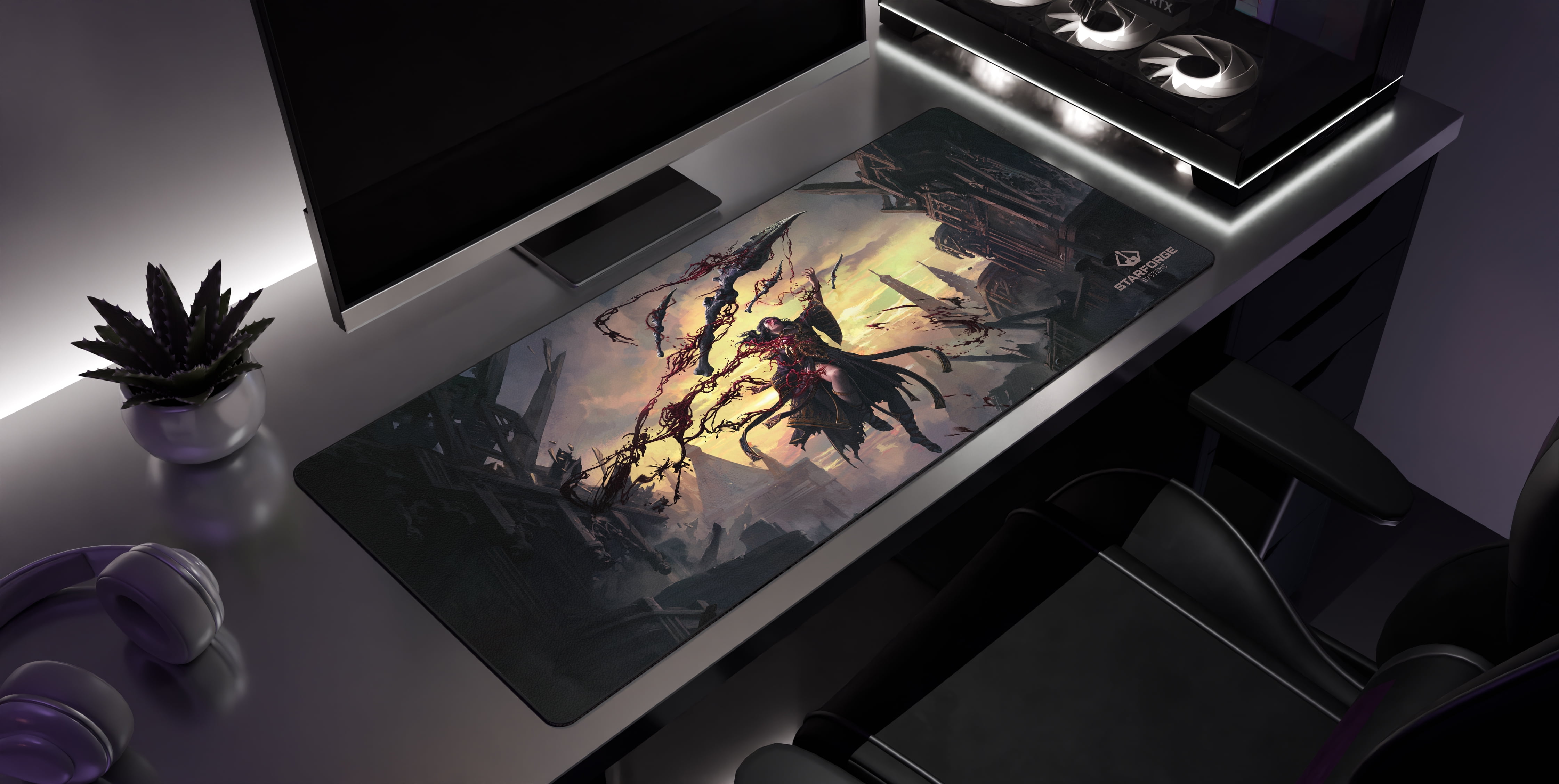 Starforge - Blood Mage - Path of Exile 2 Gaming Desk Mat – Large Extended Mouse & Keyboard Pad