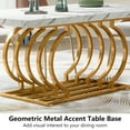 thumbnail image 3 of Modern Dining Table, 63" Faux Marble Wood Kitchen Table for 6-8 People White, 3 of 5