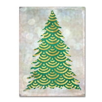 Trademark Fine Art 'Decorated Green and Gold Xmas Tree' Canvas Art by Cora Niele