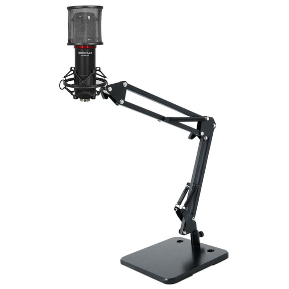Rockville RCM SR Recording Condenser Microphone   Desktop Boom Arm Mic Stand