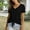 Black, variant on Tie Front Shirts for Women Eyelet Casual Loose Fit Gauze Shirt Summer Shirts Embroidered Blouse Tunic Tops Curved Hem Short Sleeve Shirts Summer Outfits for Women (S-XXL)
